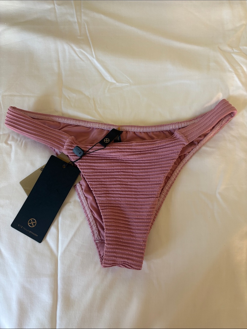 Vix Ribbed Mauve Mauve Bikini Bottom